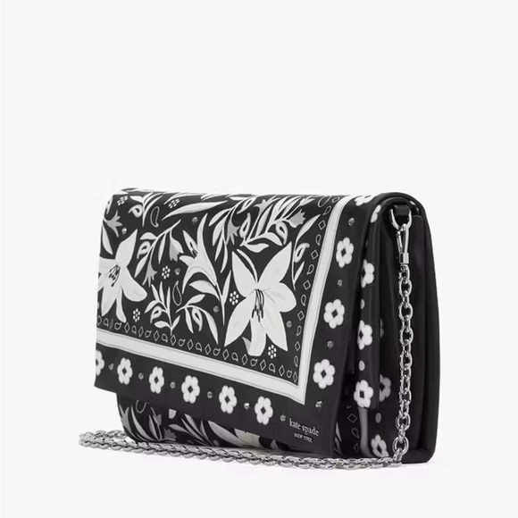 Authentic KATE SPADE Satin/Crystals bandana clutch/Shoulder bag - Picture 16 of 16